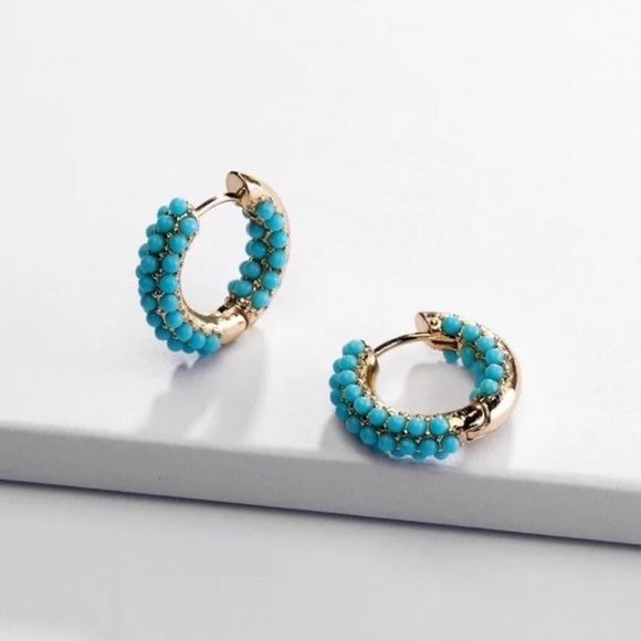 Zara Jewelry - Turquoise Huggie Hoops!